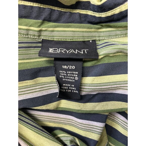 Vintage Lane Bryant Womens Striped Blouse Size 18/20 Long Sleeve Button-Down Cot - Picture 5 of 8